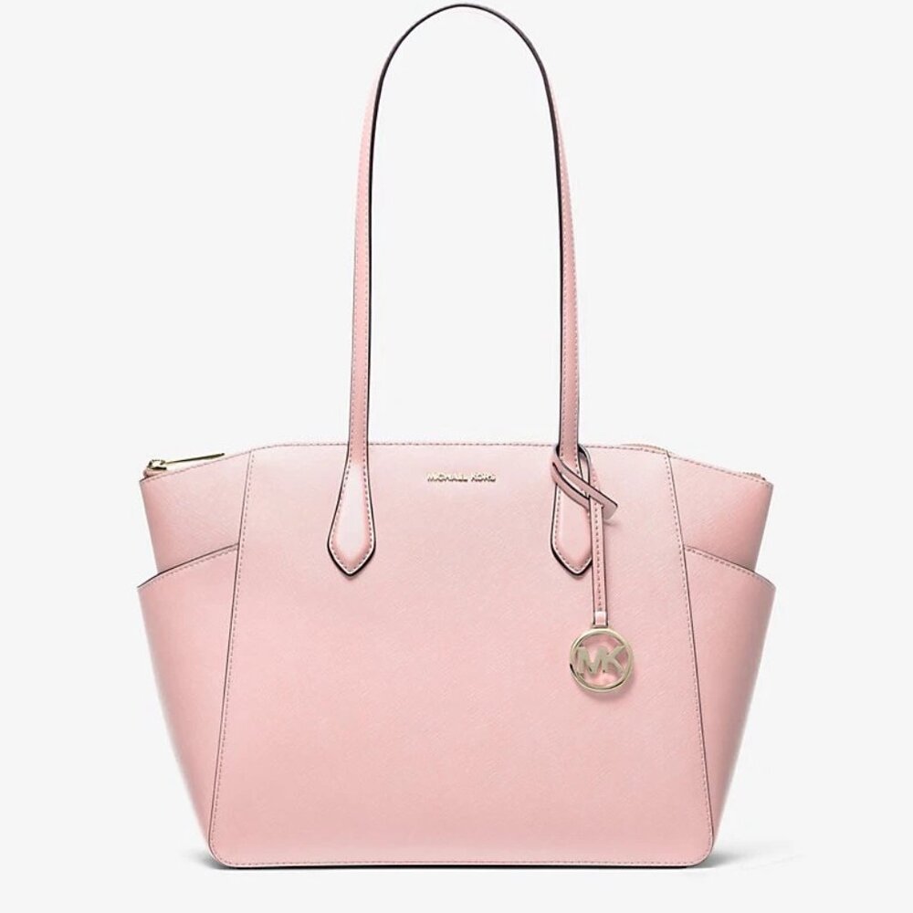 Michael Kors Marilyn Medium Saffiano Leather Tote Bag Color POWDER BLUSH